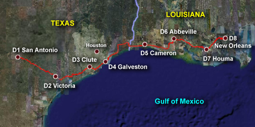 San Antonio to New Orleans cycle